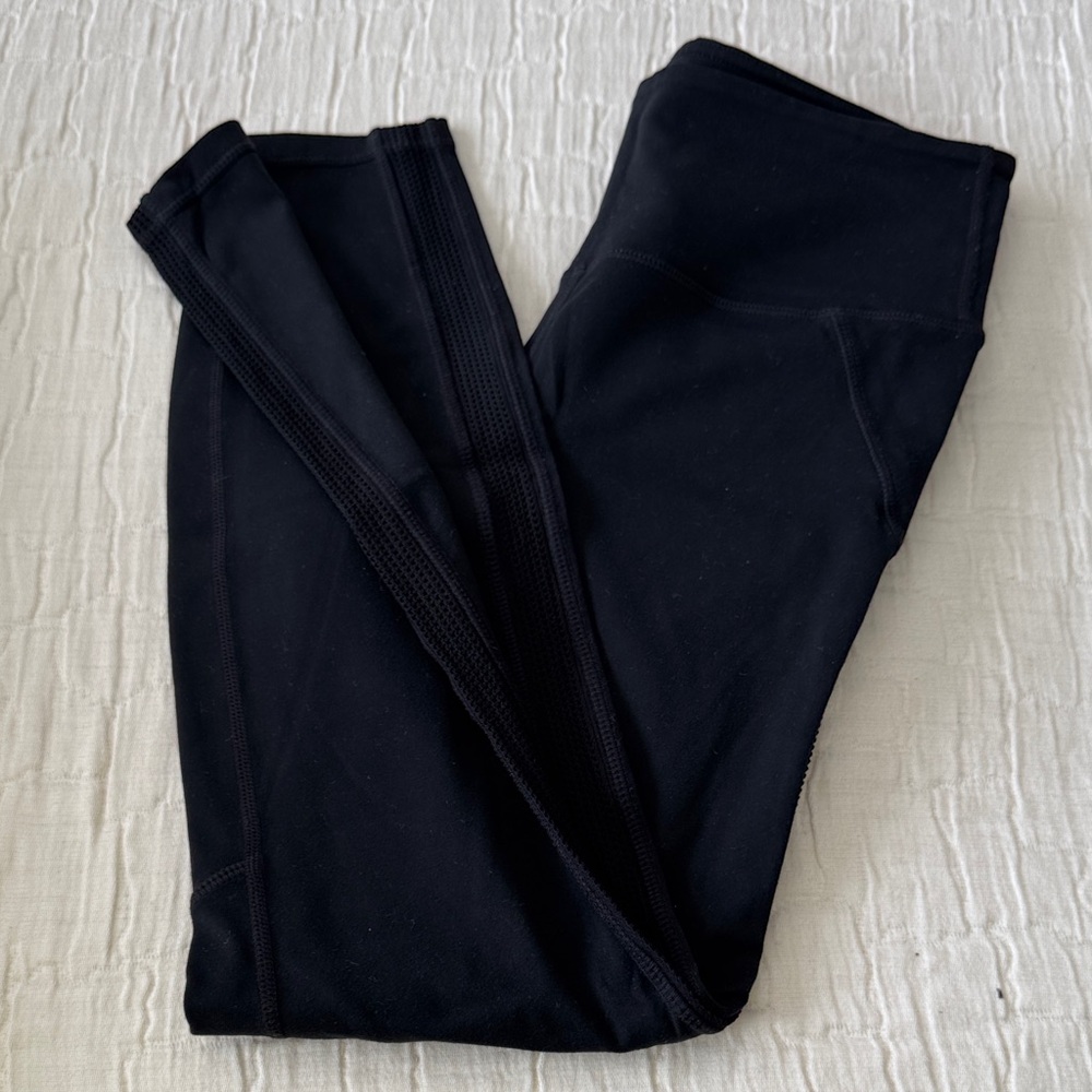 Athleta Mesh Chat High Rise Black 7/8 Legging, Size S